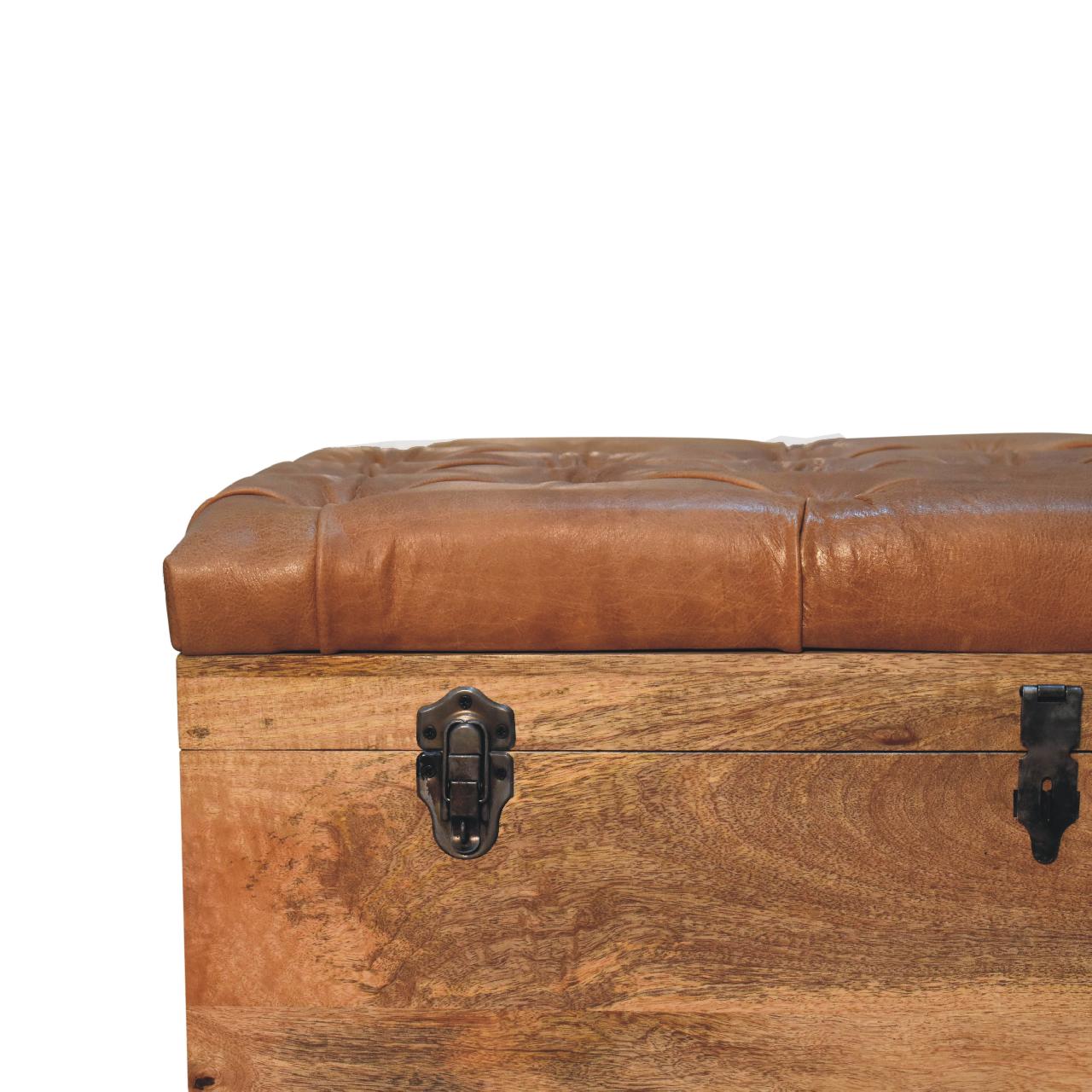 in3583 buffalo hide oak ish storage trunk