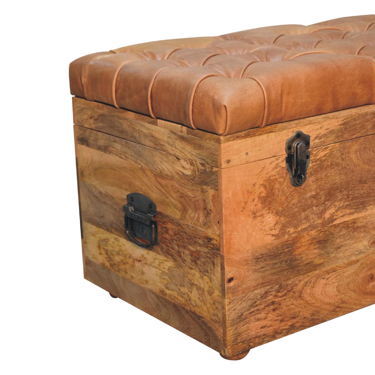 in3583 buffalo hide oak ish storage trunk