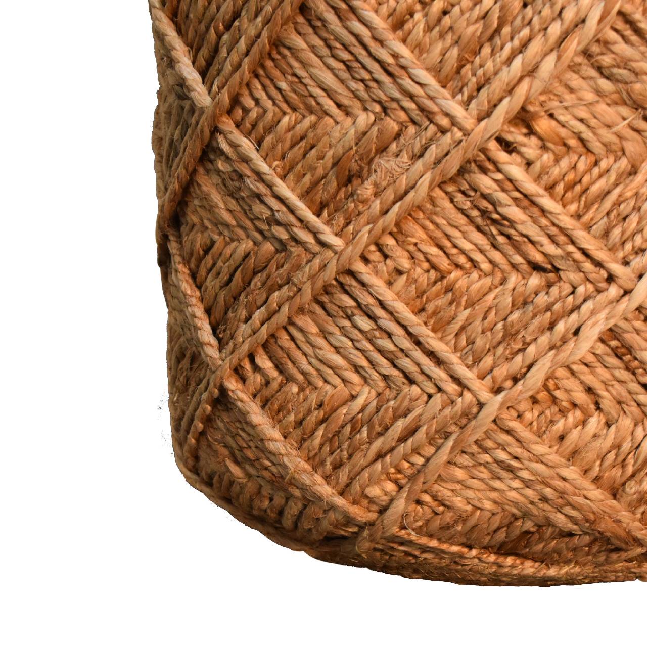 Close-up of woven jute texture.