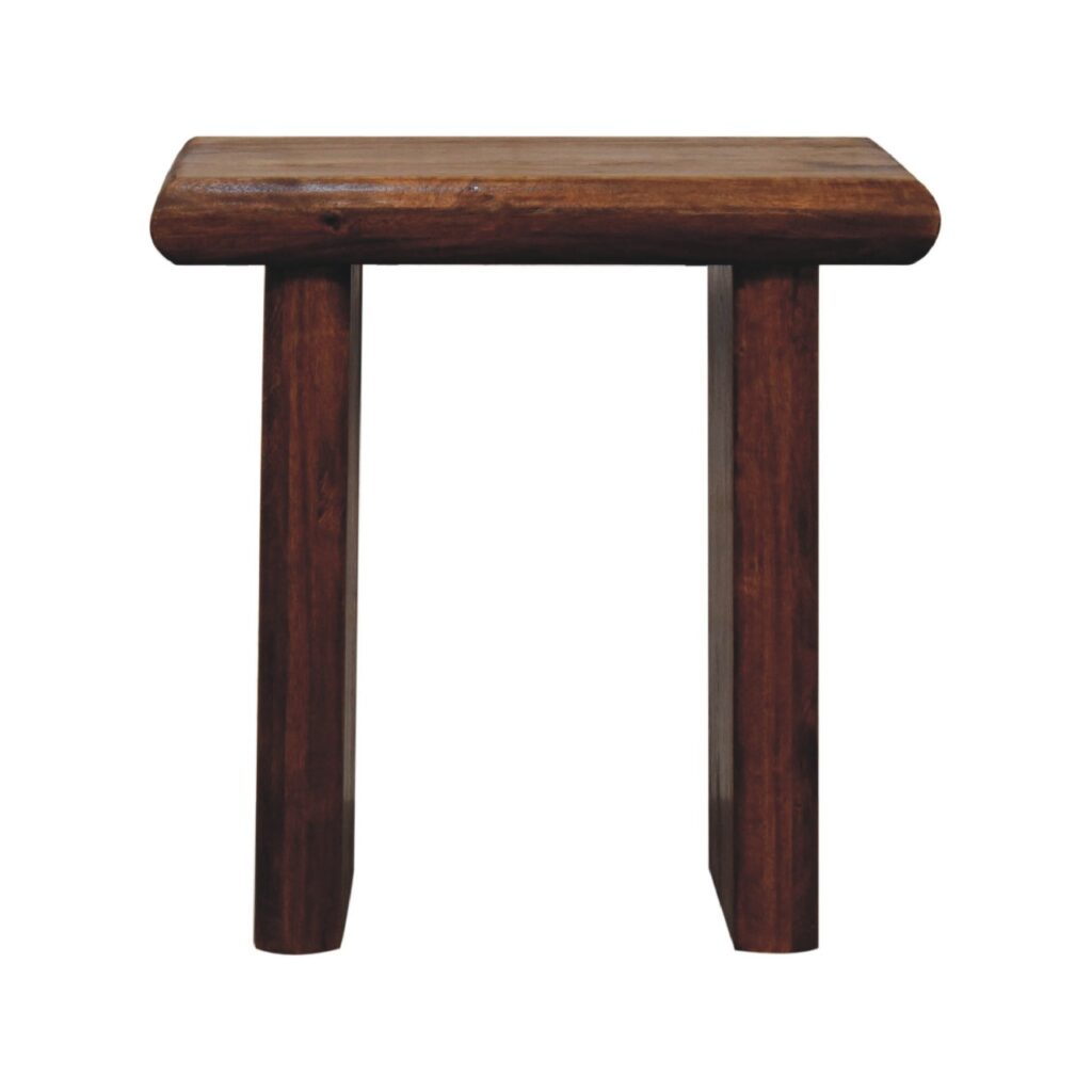 Wooden stool on white background
