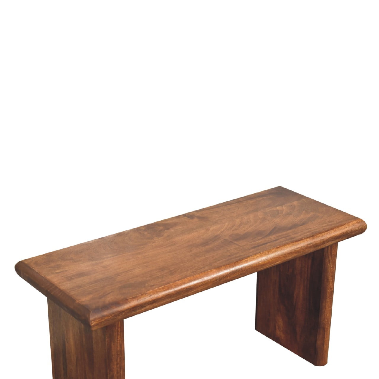 Wooden bench on white background.