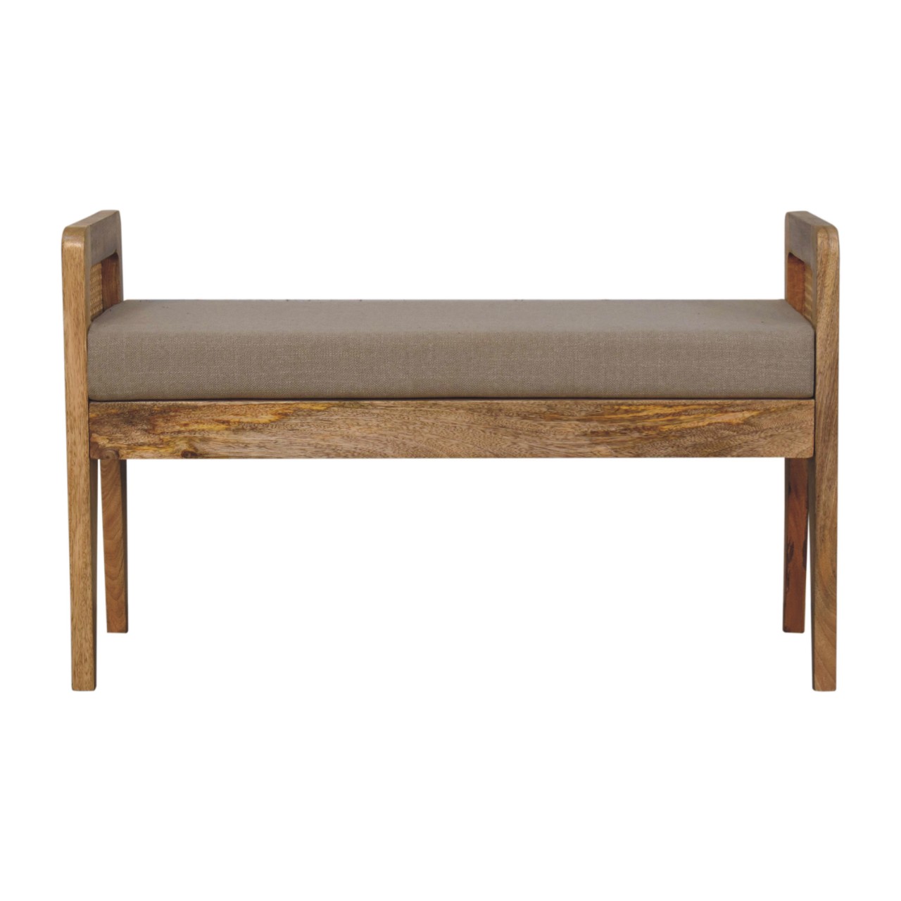 Mud Linen Rattan Bench - Image 2