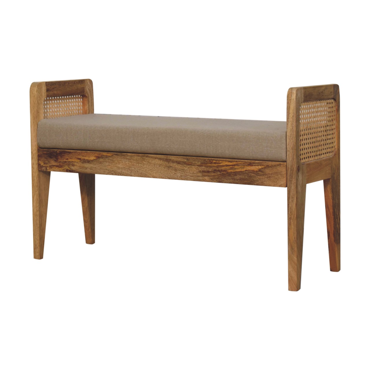 Mud Linen Rattan Bench - Image 4