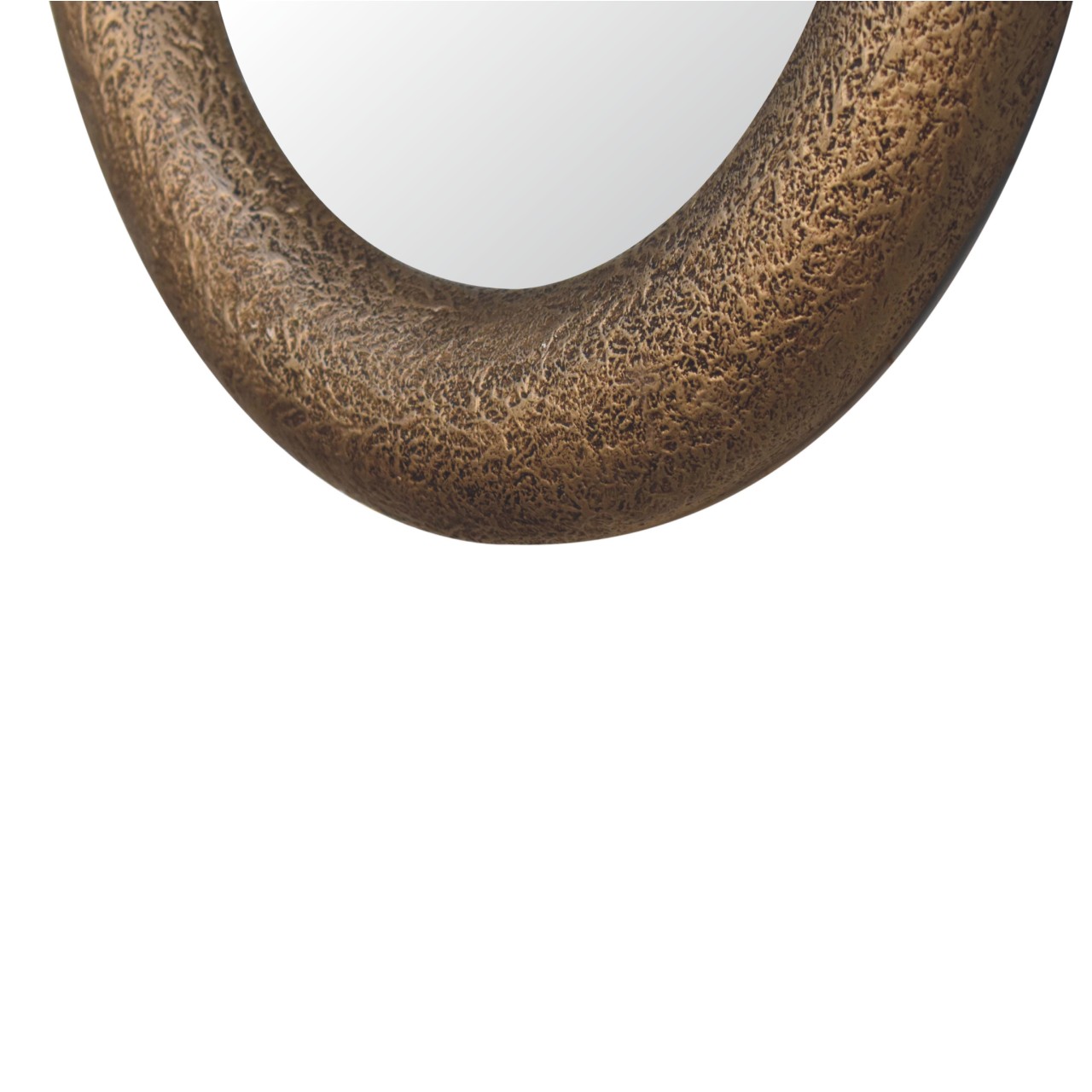 Round Metallic Hammered Mirror - Image 3