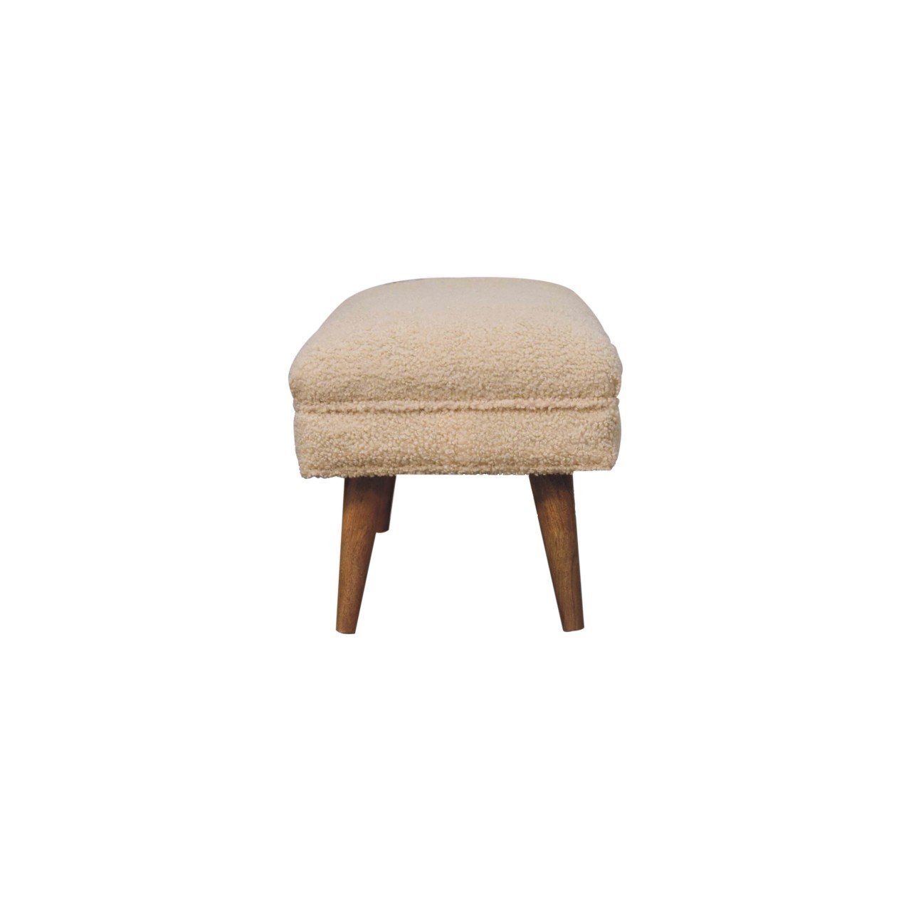 Cream Boucle Puffer Bench - Image 10
