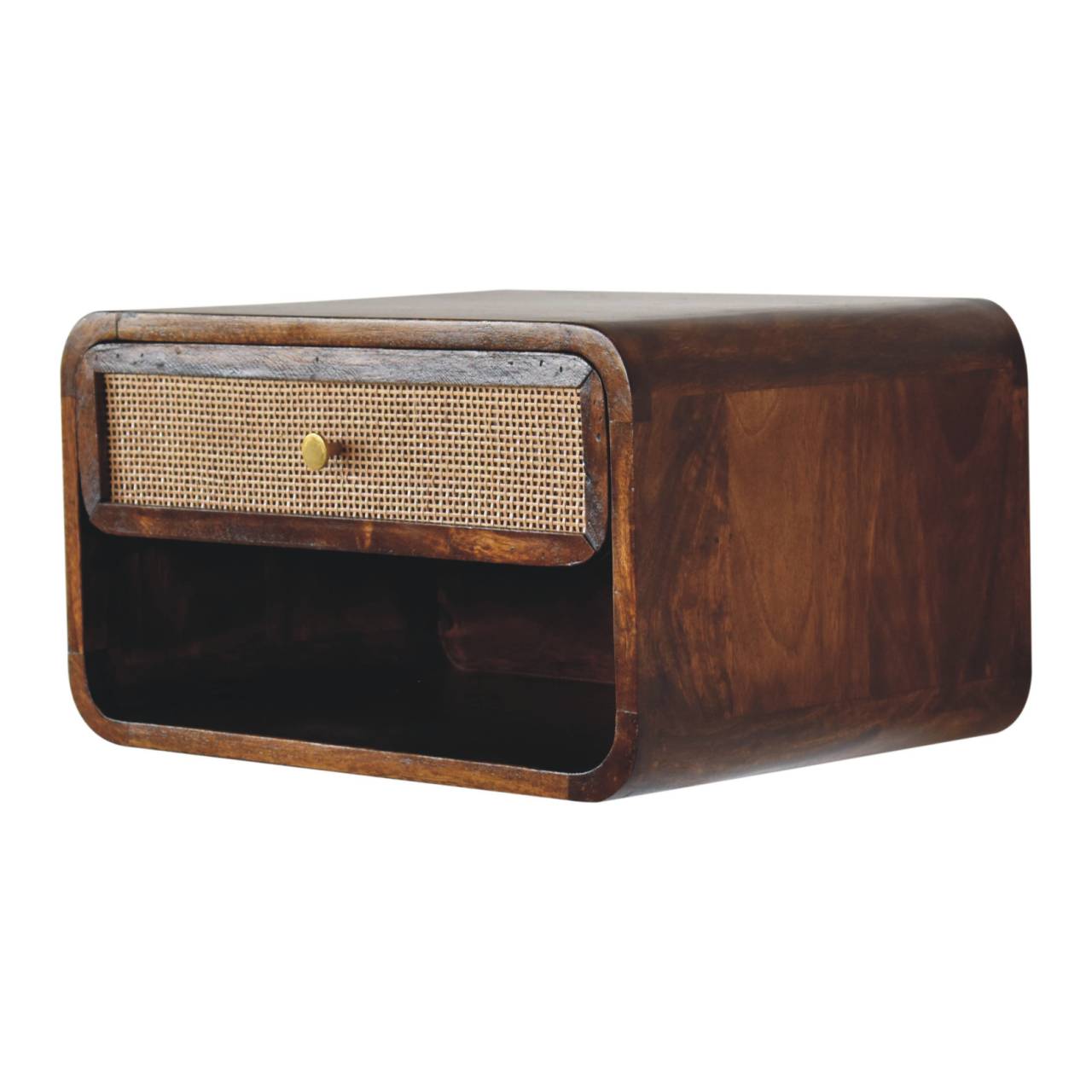 Chestnut Wall Mounted Open Woven Bedside - Image 4