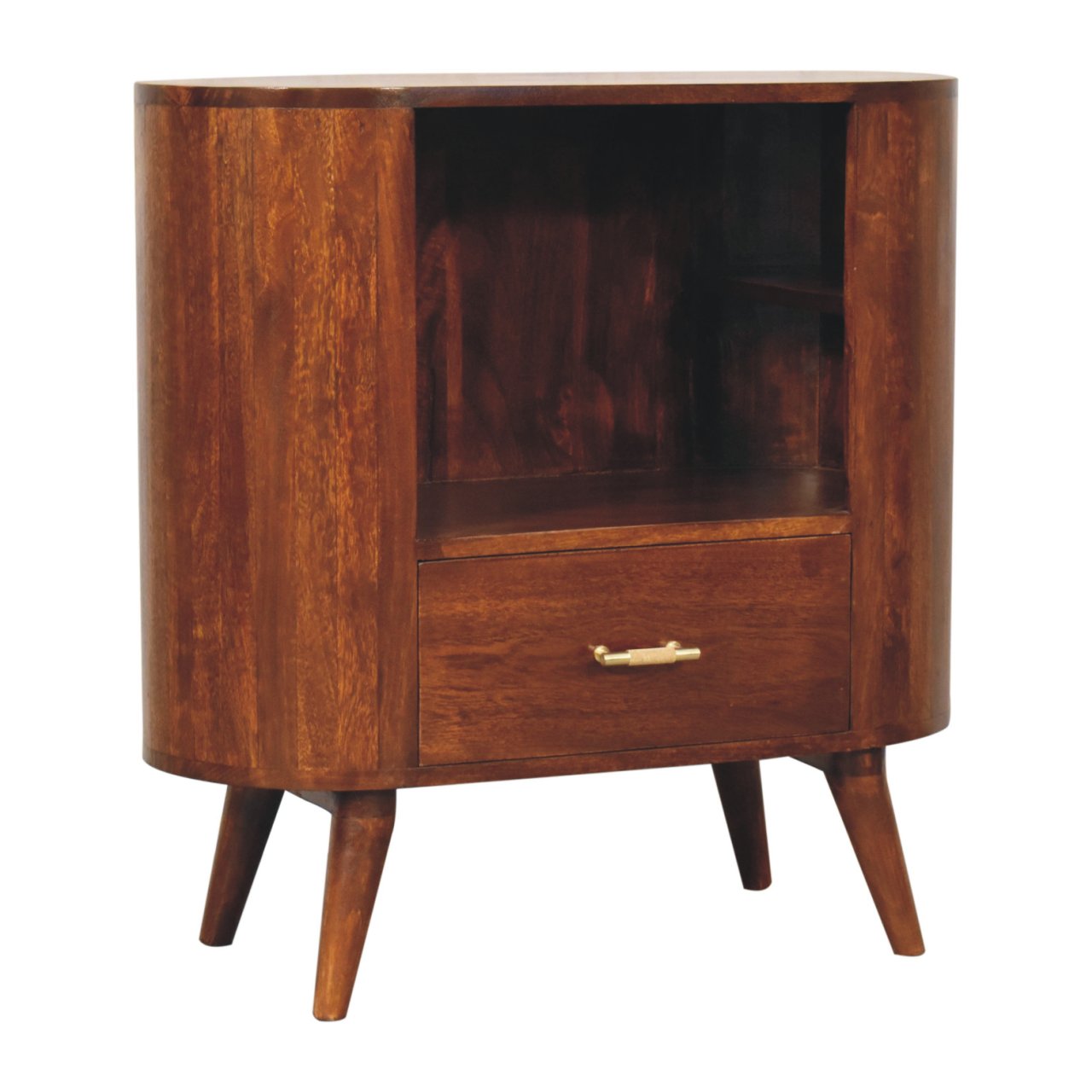 T-bar Cortez Chestnut Open Slot Cabinet - Image 4