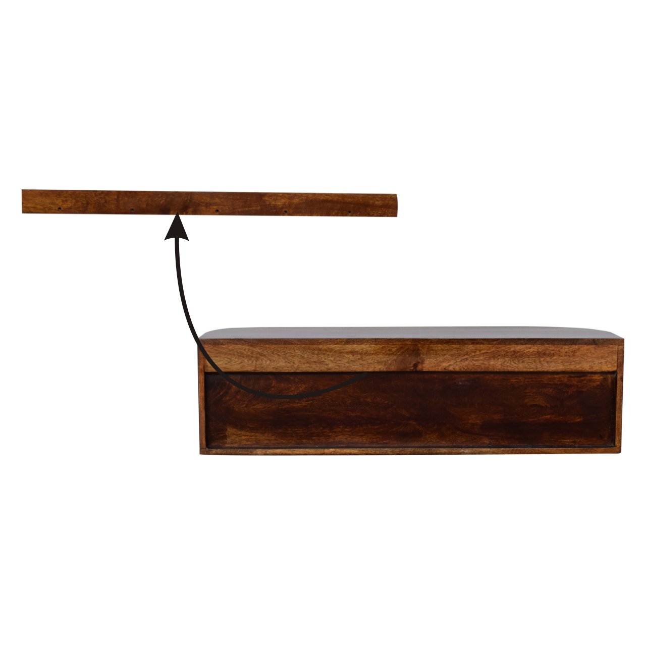 Chunky Chestnut Wall Mounted Console - Image 11