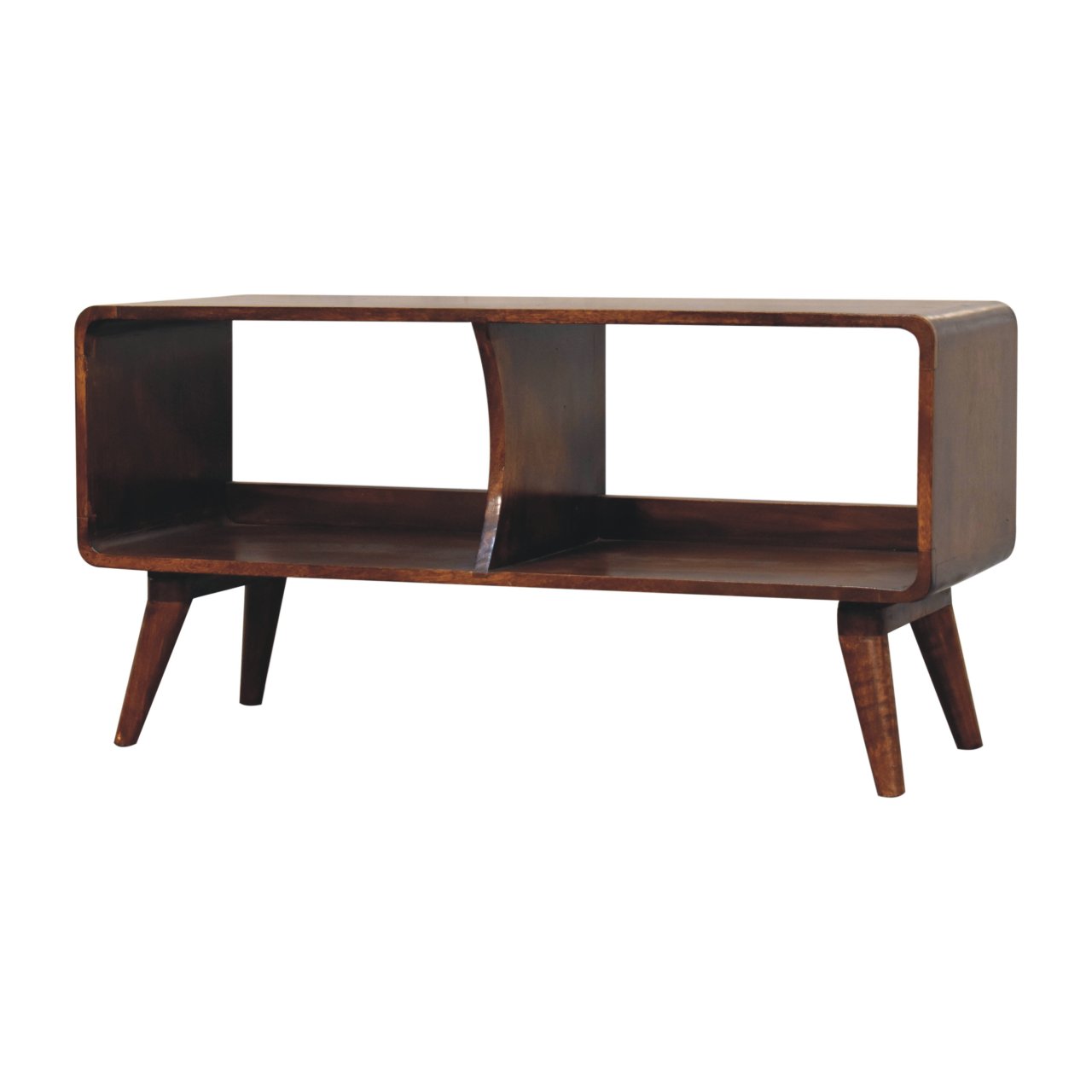 Curved Chestnut Double Slot Media Unit - Image 3