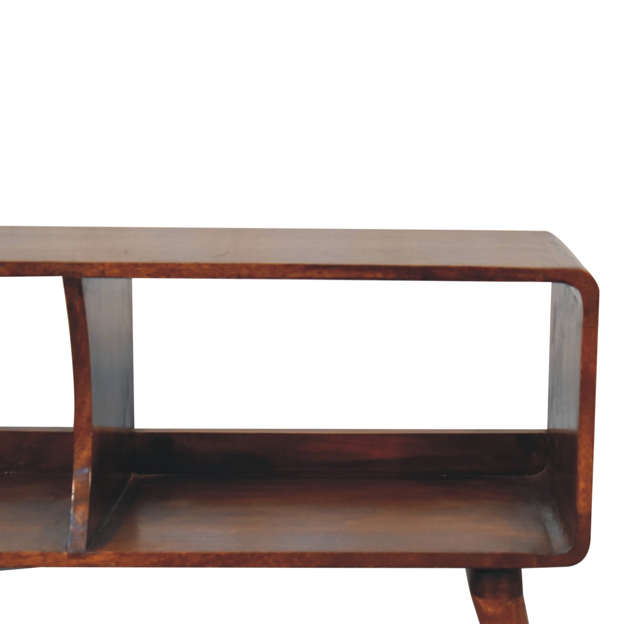 Curved Chestnut Double Slot Media Unit - Image 5