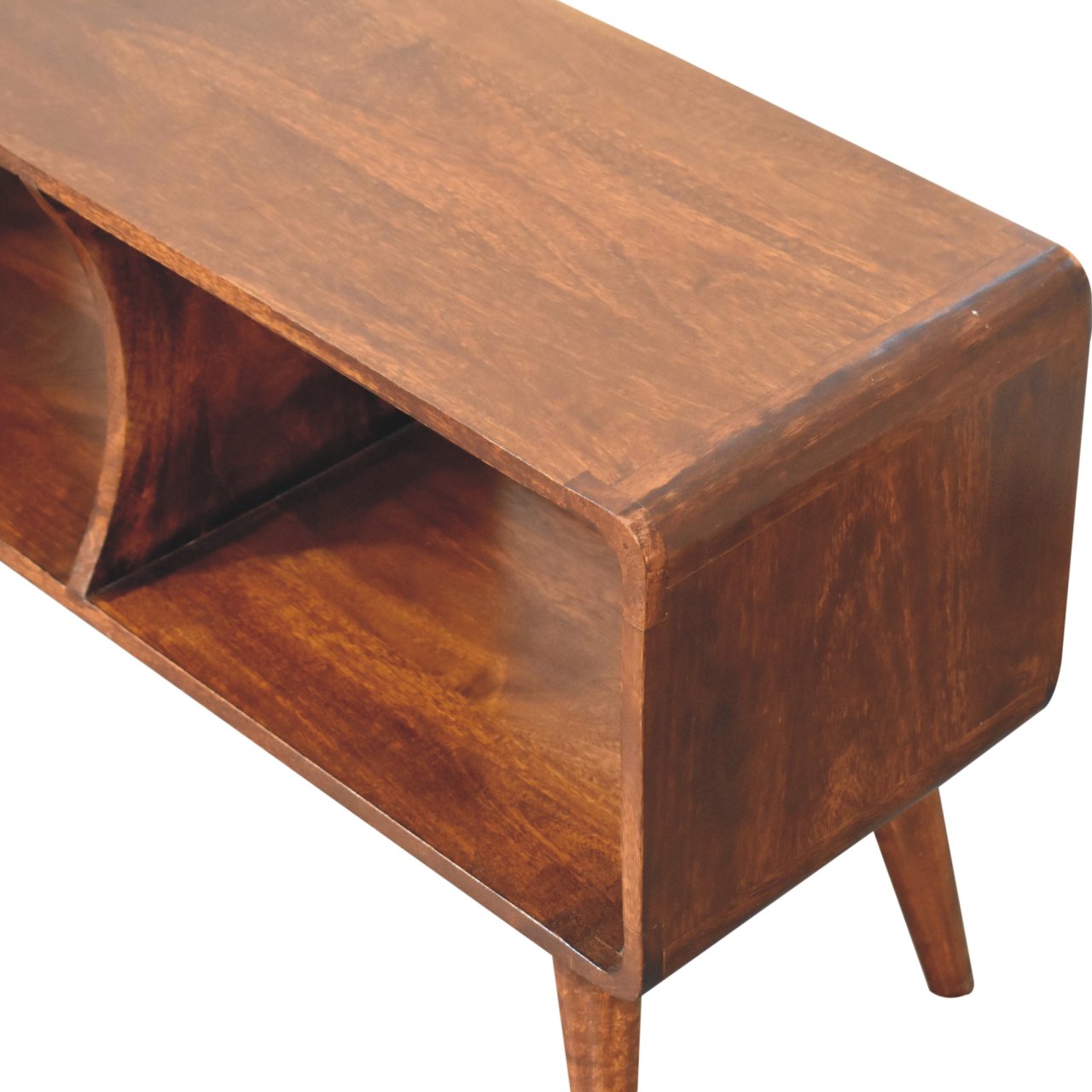 Curved Chestnut Double Slot Media Unit - Image 6