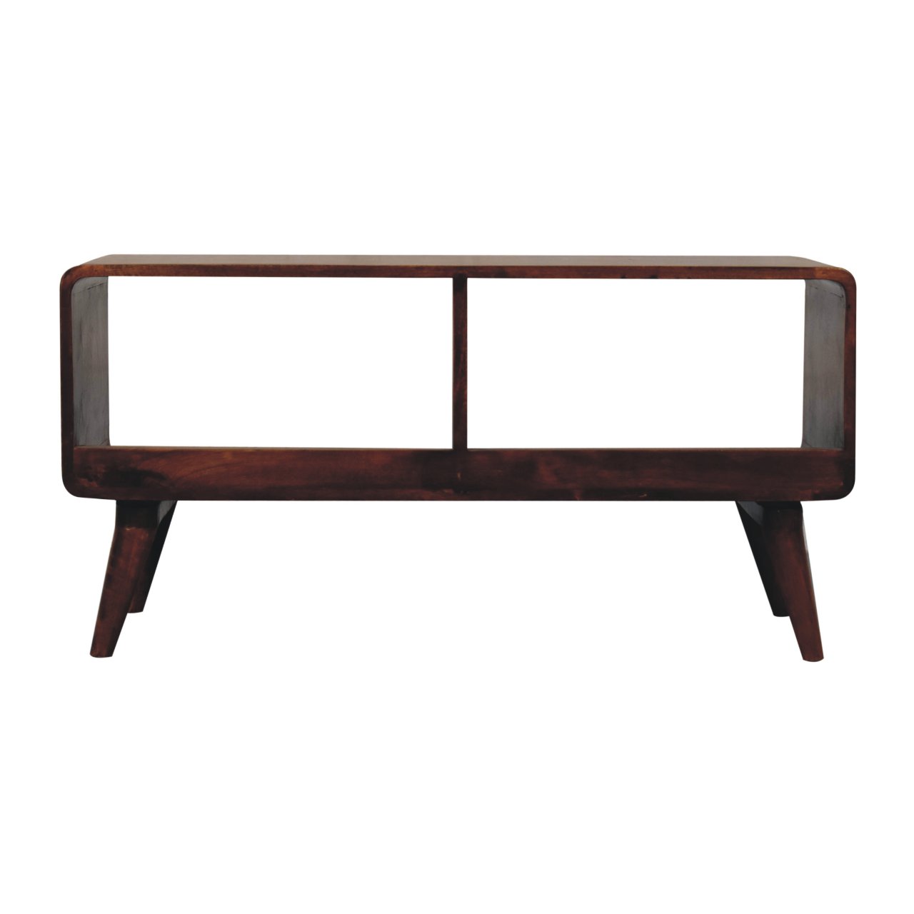 Curved Chestnut Double Slot Media Unit - Image 9