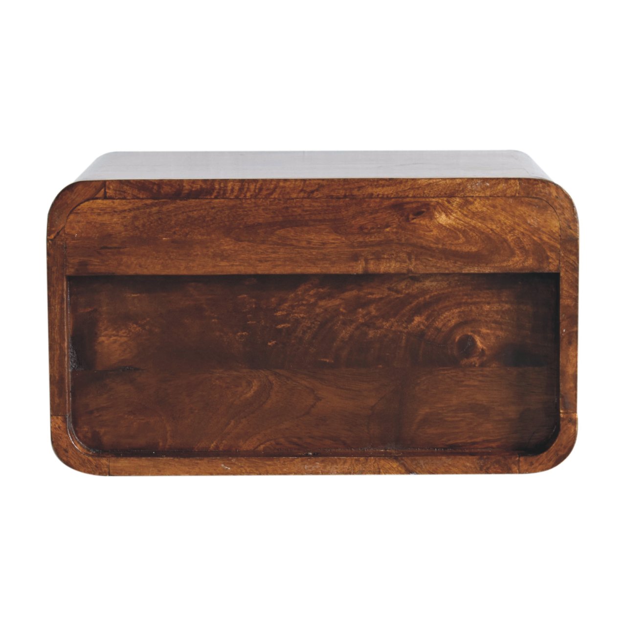 Large Chestnut Curve Upper Slot Floating Bedside - Image 9