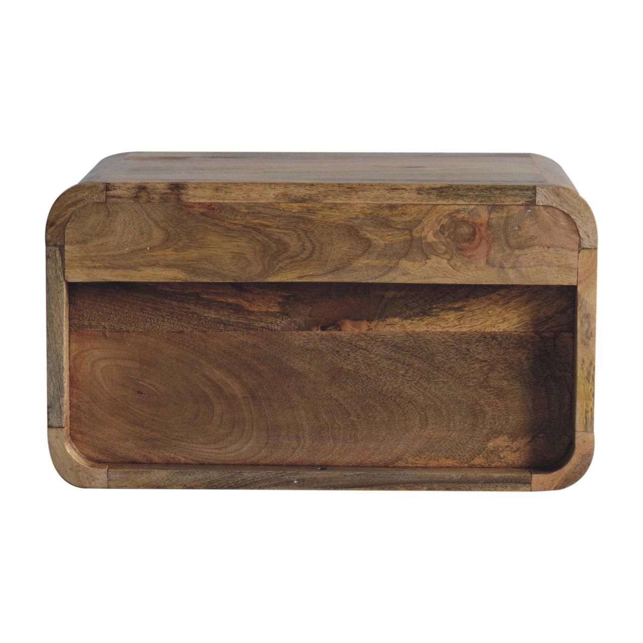 Large Oak-ish Curve Upper Slot Floating Bedside - Image 10