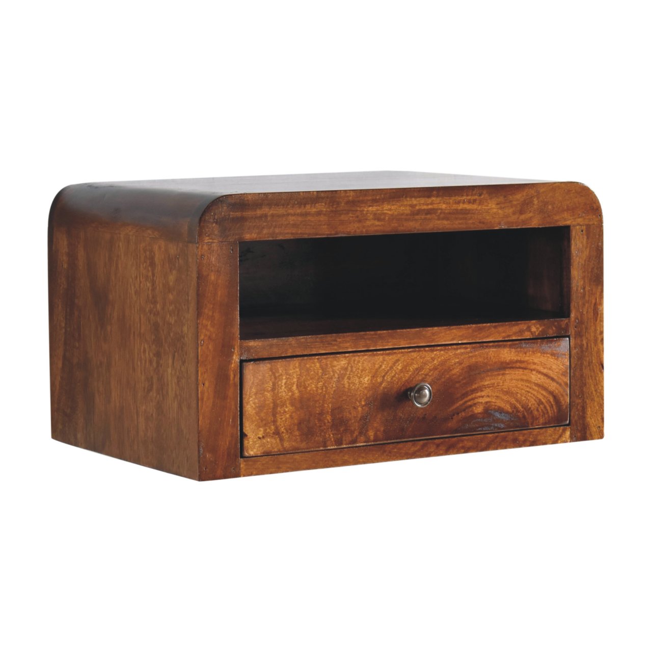 Chunky Chestnut 1 Drawer Wall Mounted Nightstand - Image 4