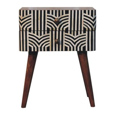 Honey Caramel Edessa Bone Inlay Bedside