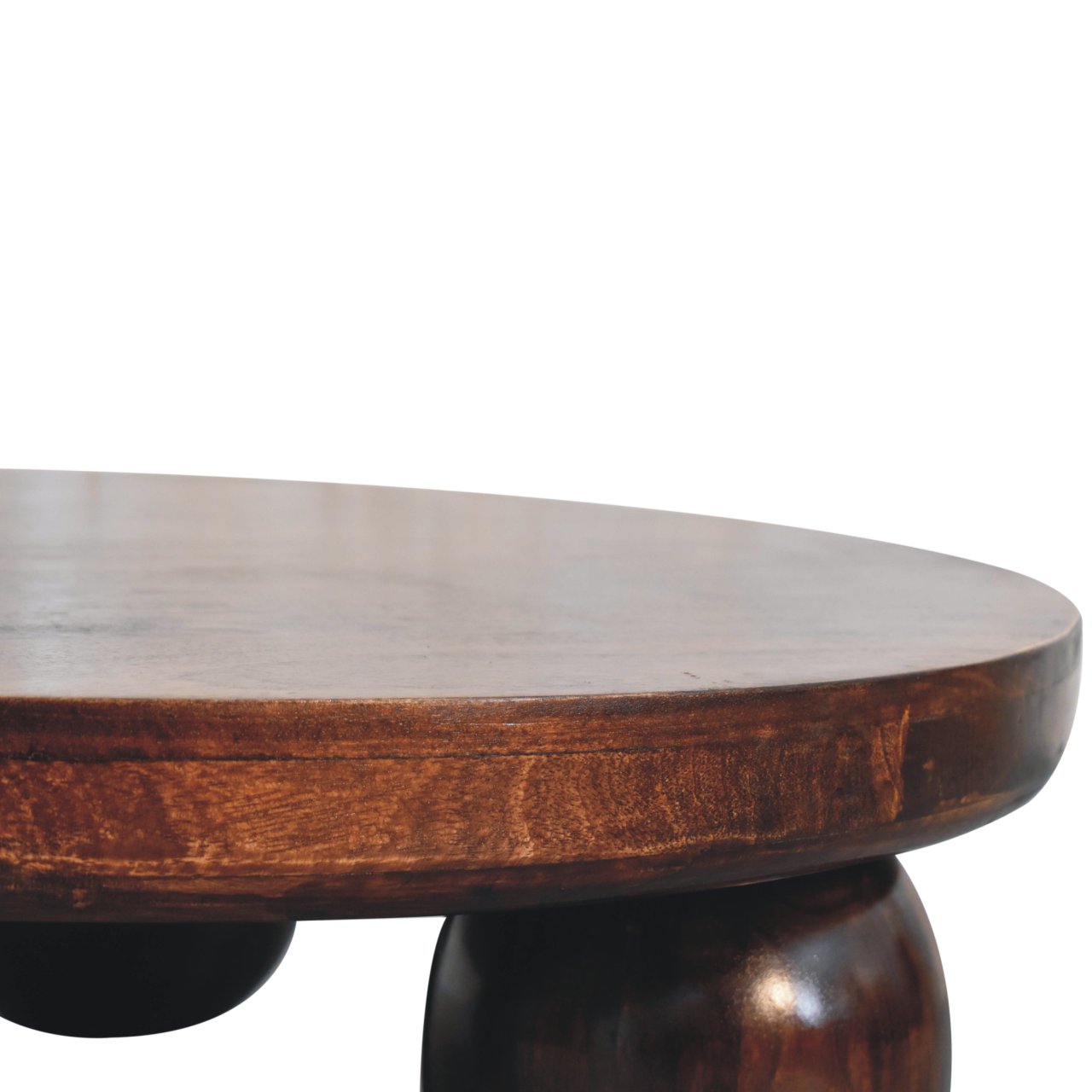 California Walnut Central Table with Ball Feet - Image 6