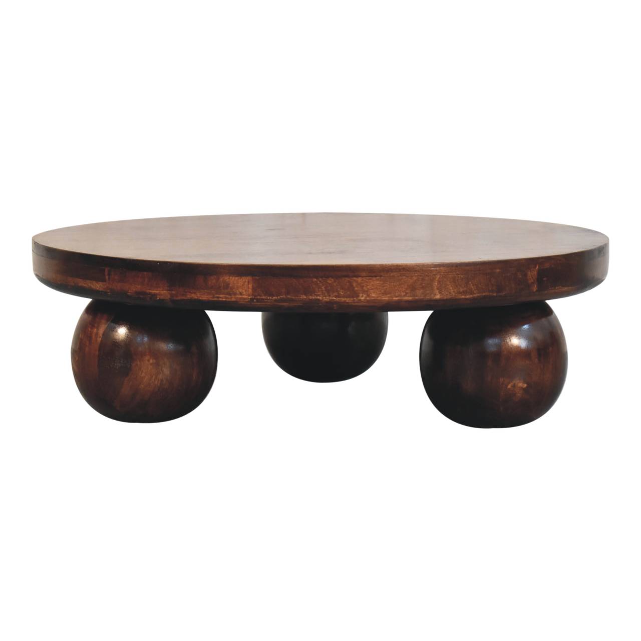 California Walnut Central Table with Ball Feet - Image 4