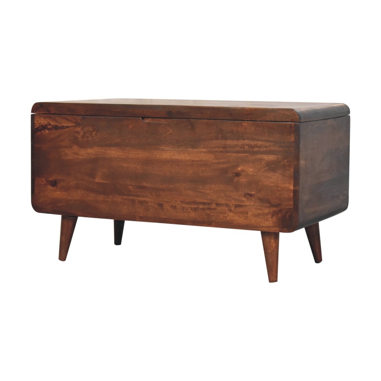 Curved California Walnut Blanket Box - Image 2