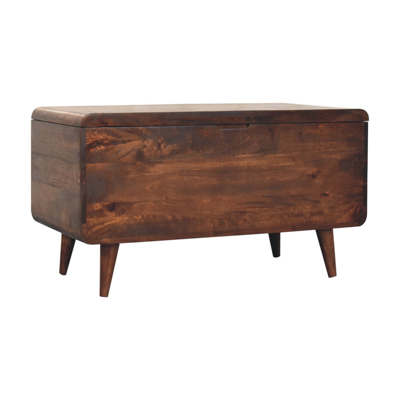 Curved California Walnut Blanket Box - Image 3