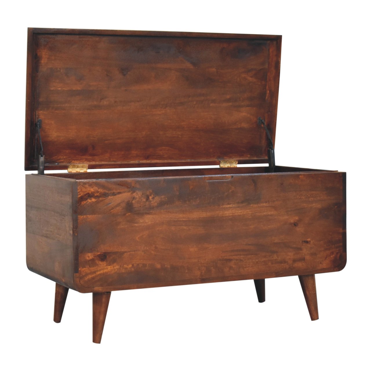 Curved California Walnut Blanket Box - Image 5