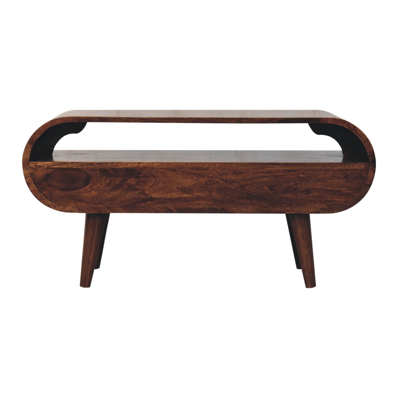 California Walnut Circular TV Stand - Image 10