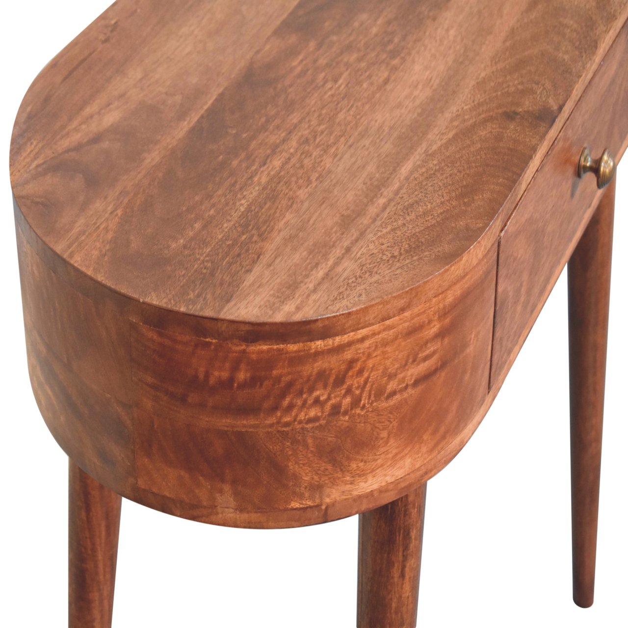 Honey Caramel Rounded Small Console Table - Image 6