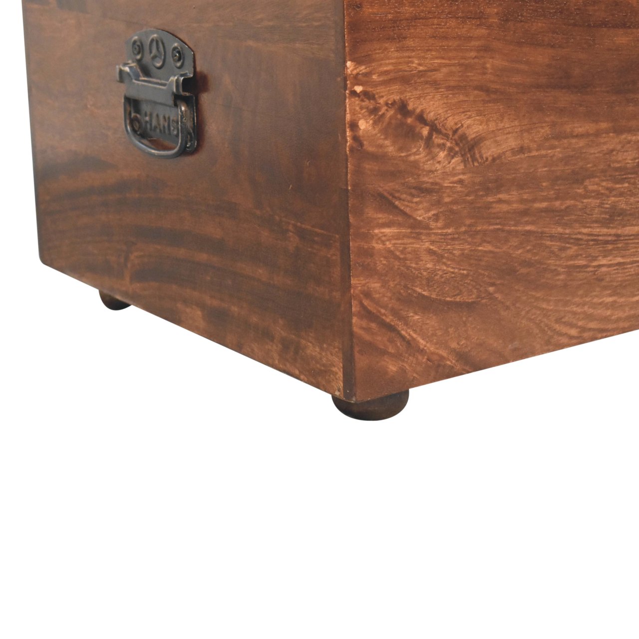 California Walnut White Linen Storage Trunk - Image 7
