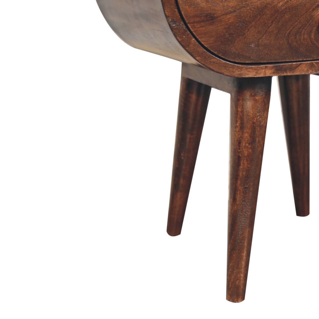 California Walnut Circular Bedside with Open Slot - Image 9