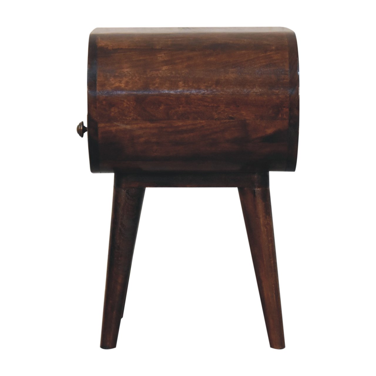 California Walnut Circular Bedside with Open Slot - Image 10