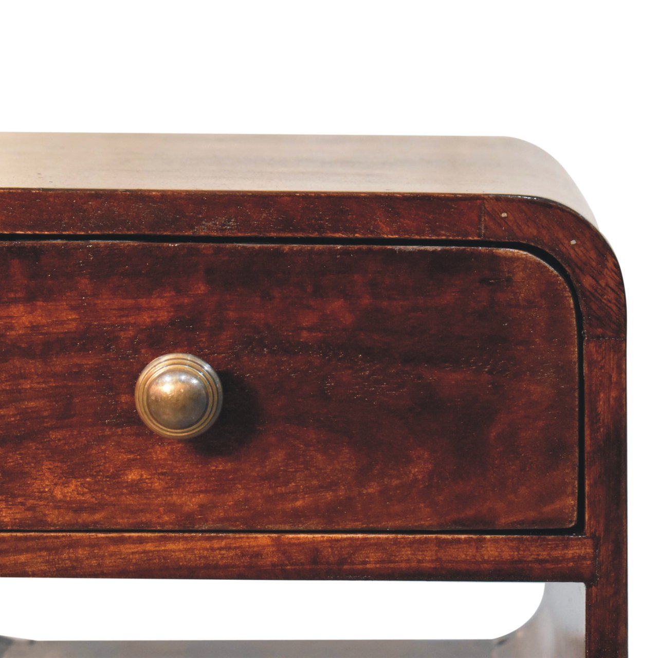 Mini California Walnut Curved Bedside with Lower Slot - Image 5