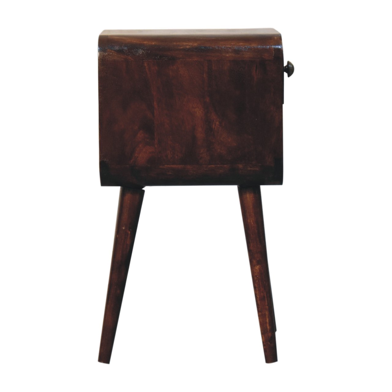 Mini California Walnut Curved Bedside with Lower Slot - Image 9