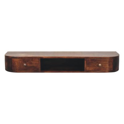 Lunar 2 Drawer Wall Mounted Chestnut Console