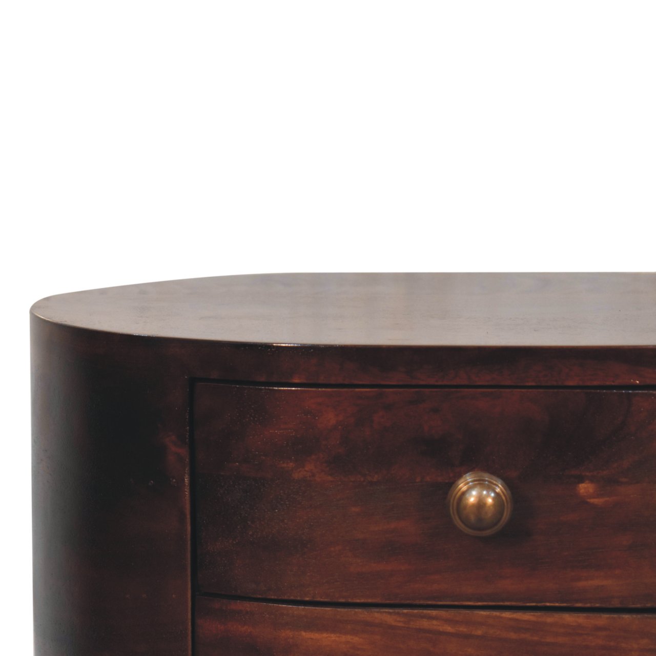 California Walnut Rounded Bedside Table - Image 5