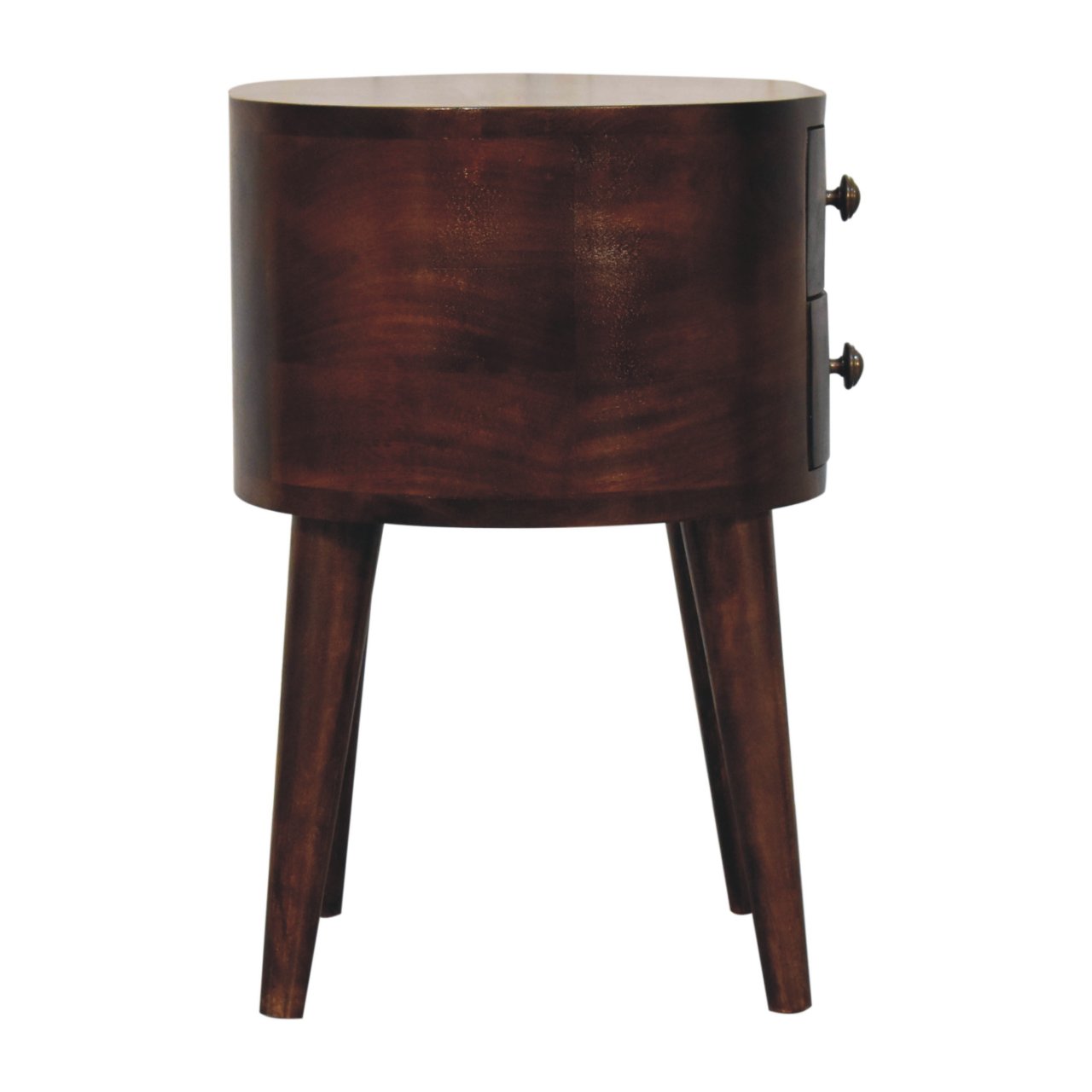 California Walnut Rounded Bedside Table - Image 9