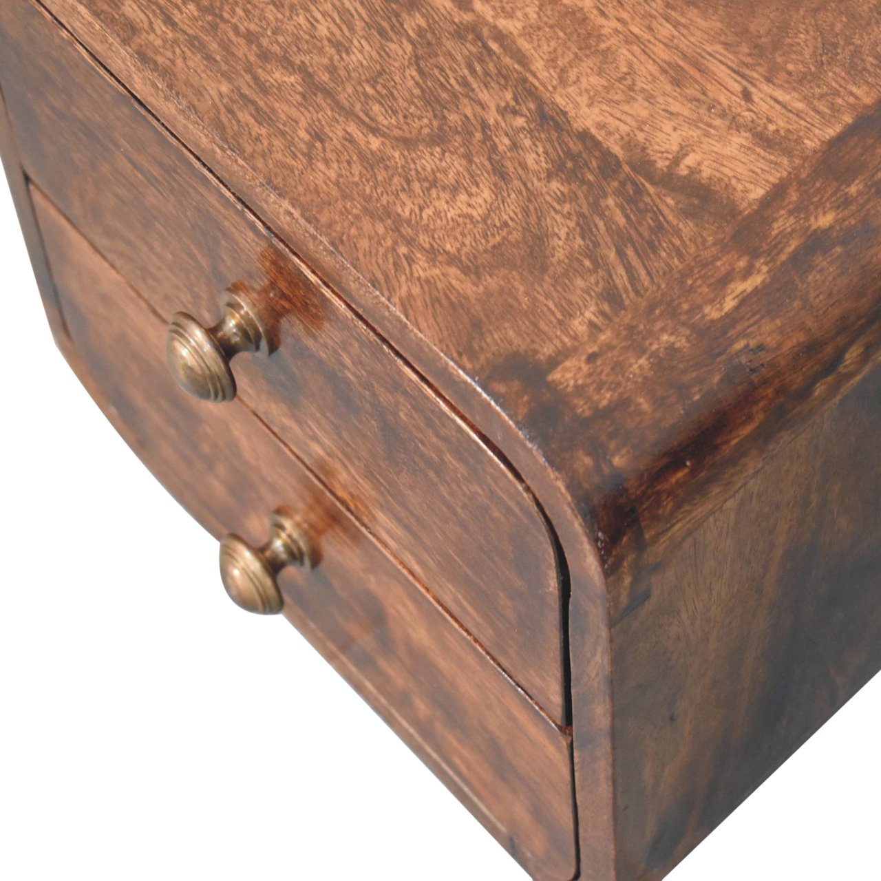 Mini Curved California Walnut Wall Mounted Bedside - Image 6