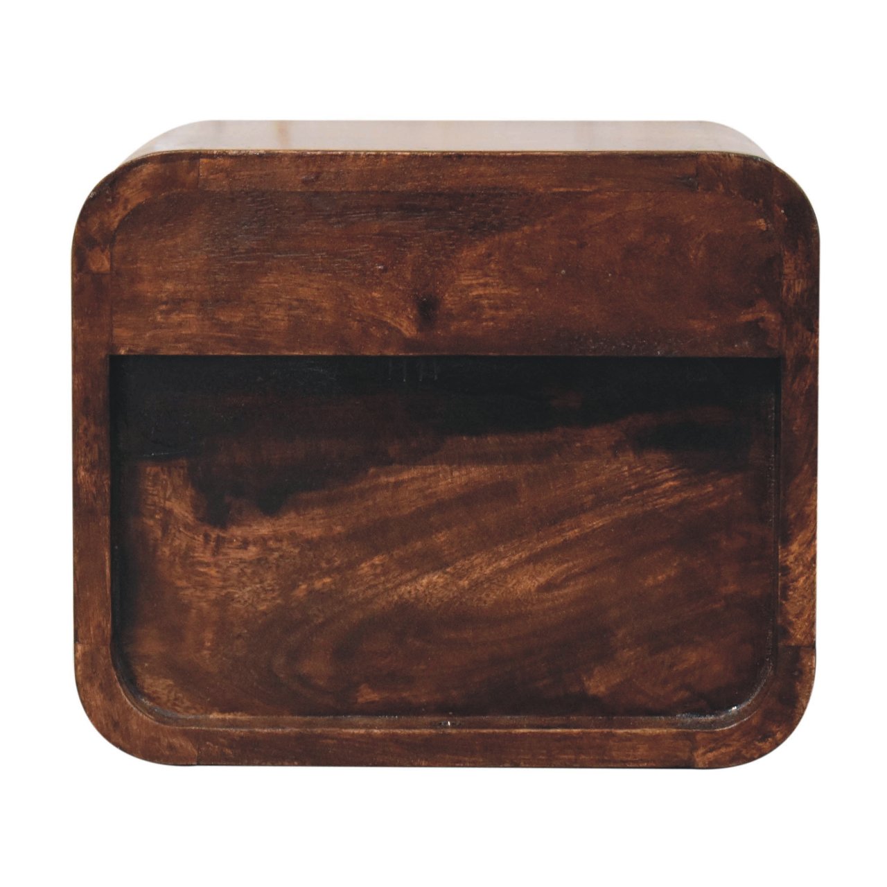 Mini Curved California Walnut Wall Mounted Bedside - Image 9