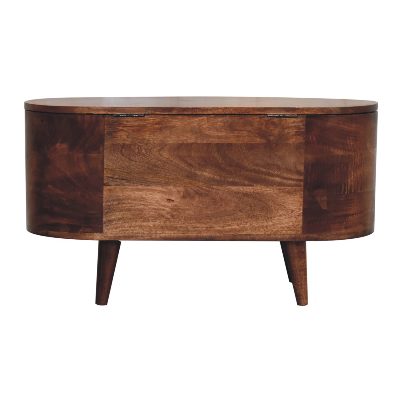 Honey Caramel Rounded Lid up Blanket Box - Image 11