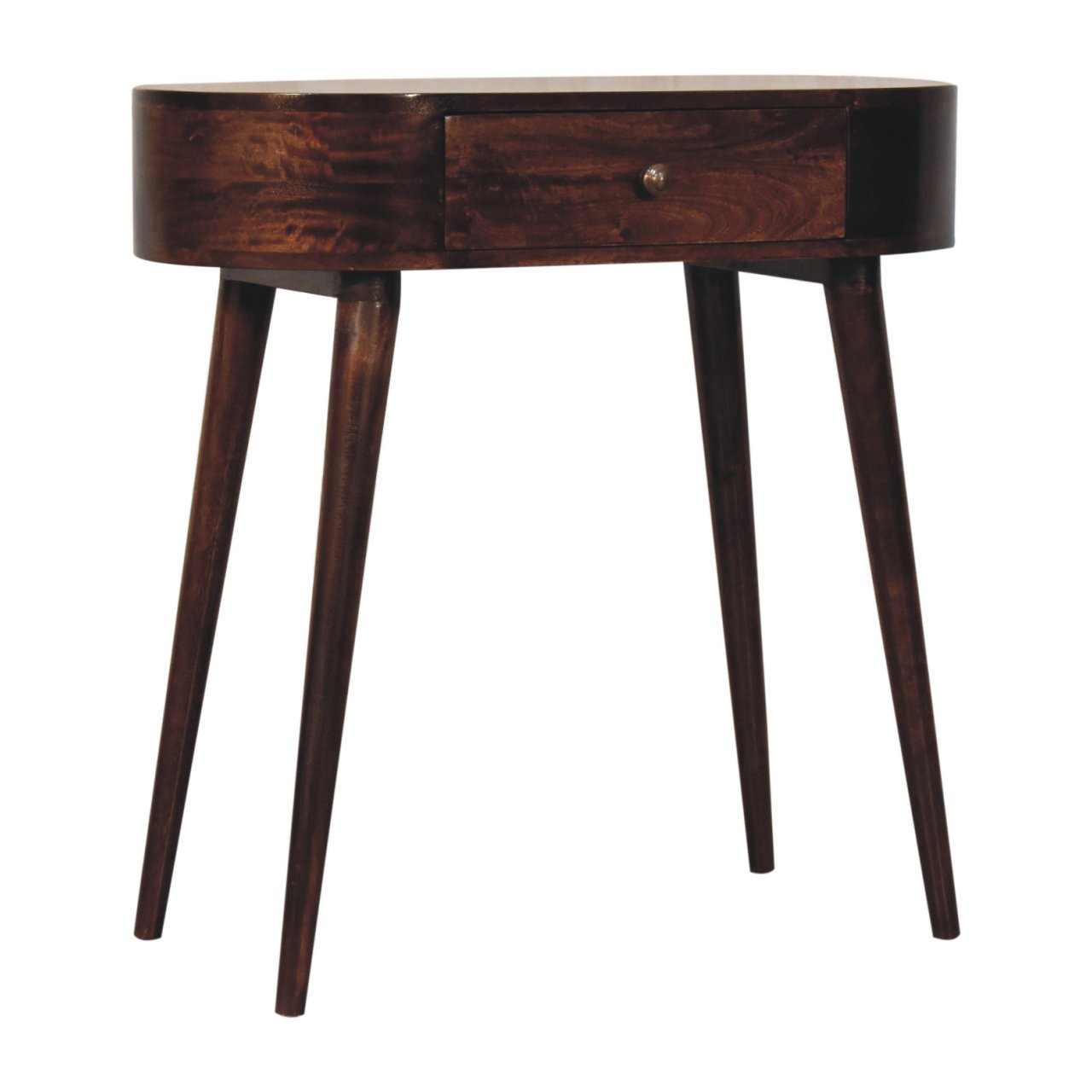 California Walnut Rounded Small Console Table - Image 3