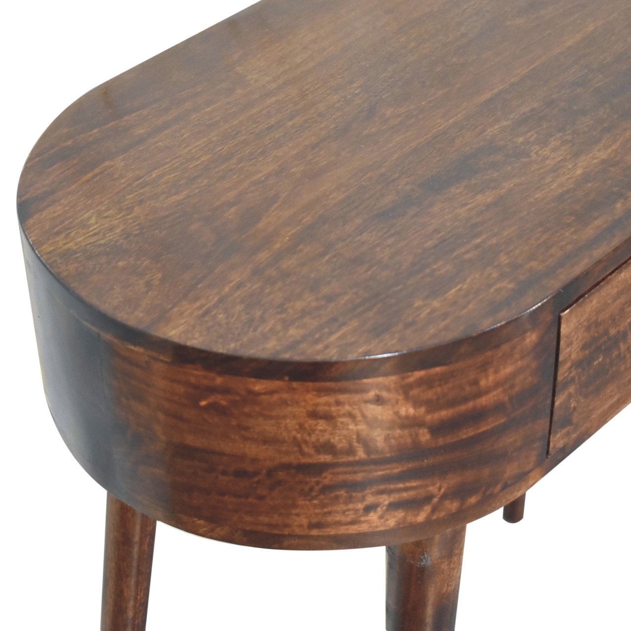 California Walnut Rounded Small Console Table - Image 6