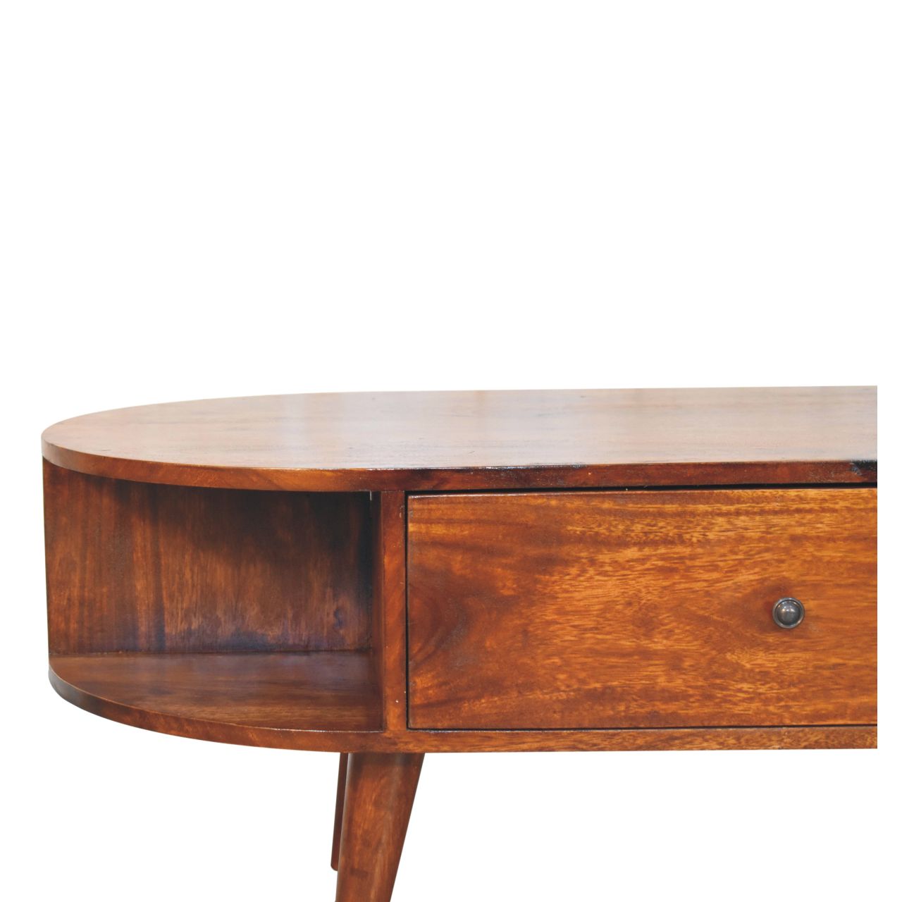 Chestnut Oval Coffee Table with 2 Drawers - Image 5