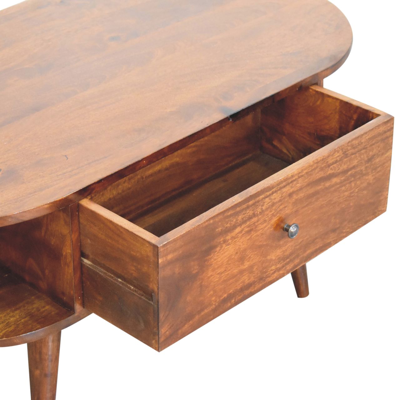 Chestnut Oval Coffee Table with 2 Drawers - Image 8