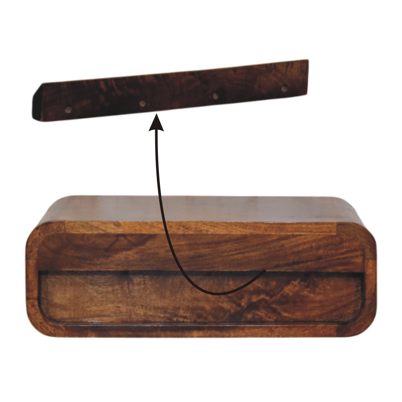 Avora Wall-Mounted Chestnut 1 Drawer Nightstand - Image 10