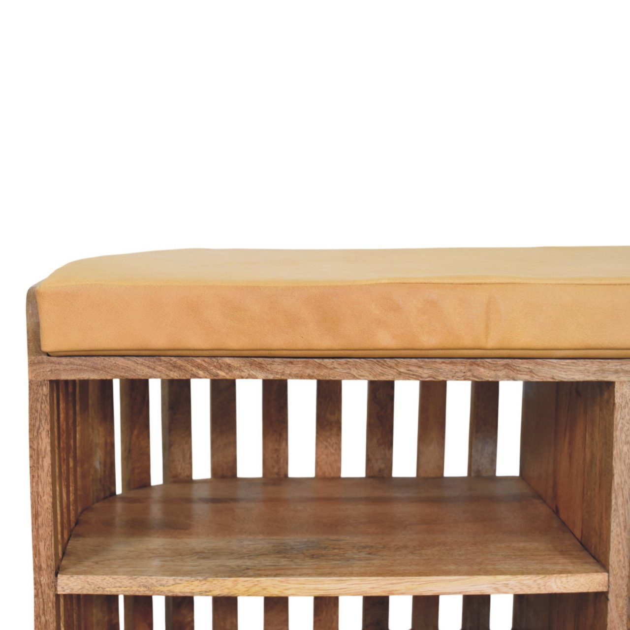 Slatted Oak-ish Bench with 3 slots - Image 4