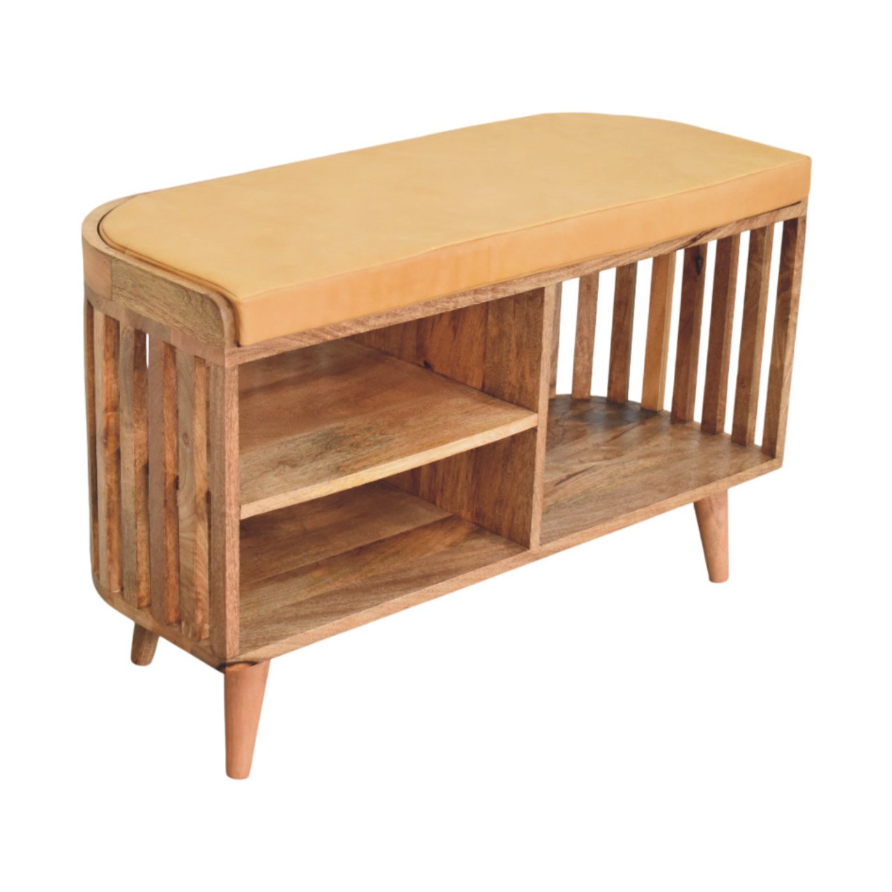 Slatted Oak-ish Bench with 3 slots - Image 3