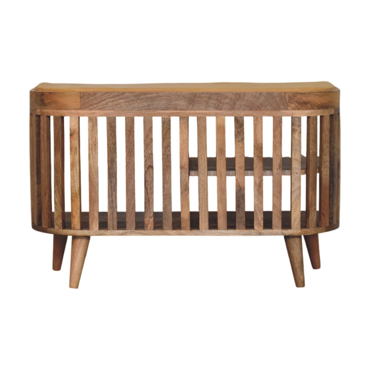 Slatted Oak-ish Bench with 3 slots - Image 5