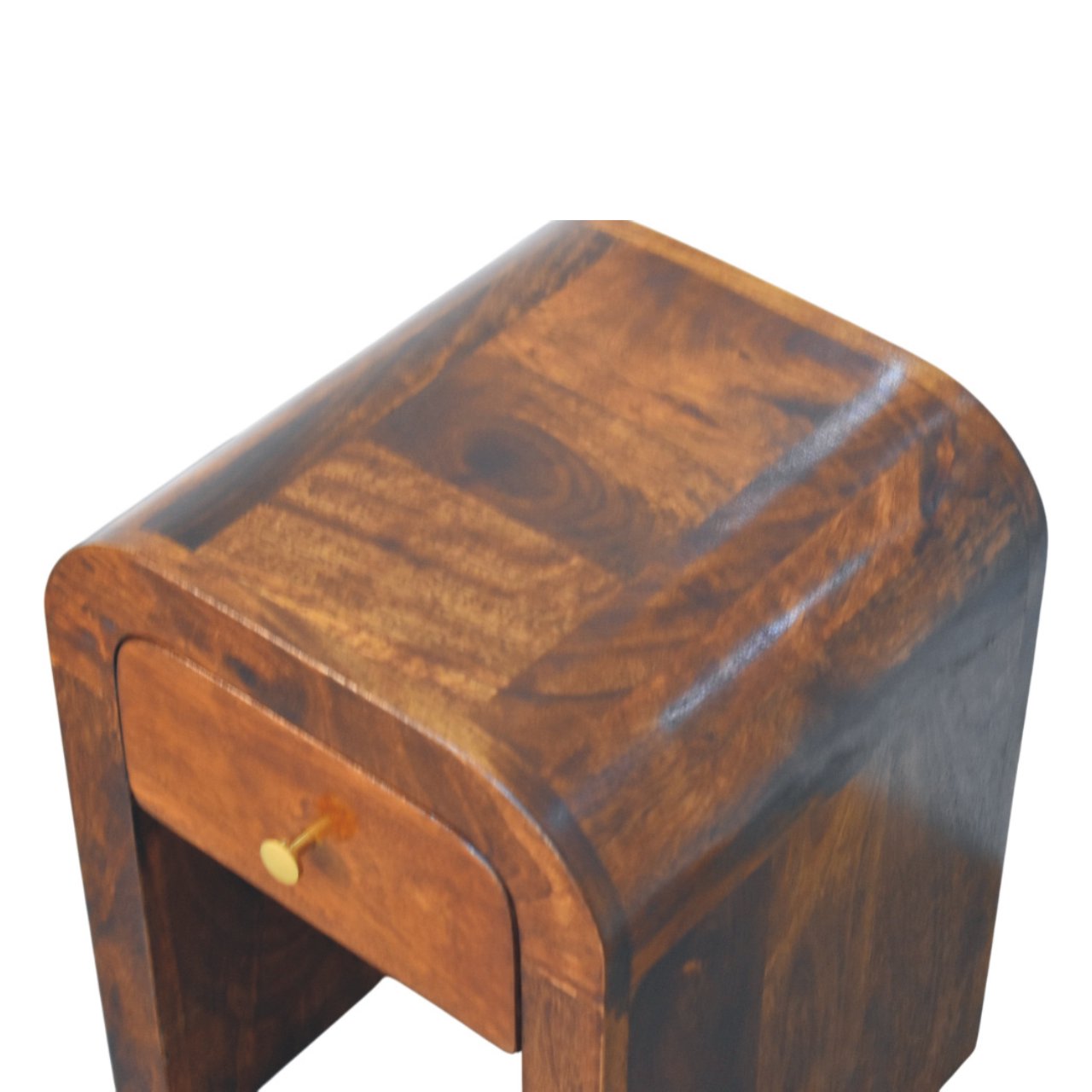 Mini Darcy Chestnut Nightstand with Curved Edges - Image 5