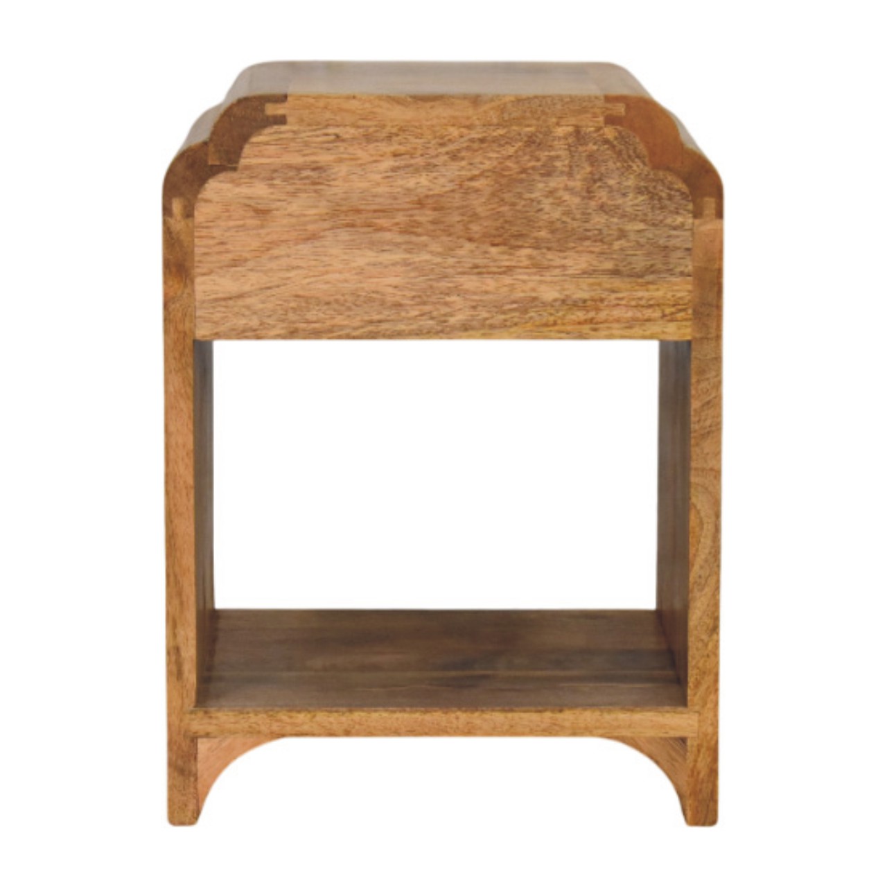 Newton Mini Oak-ish Nightstand with a drawer and open shelf - Image 9