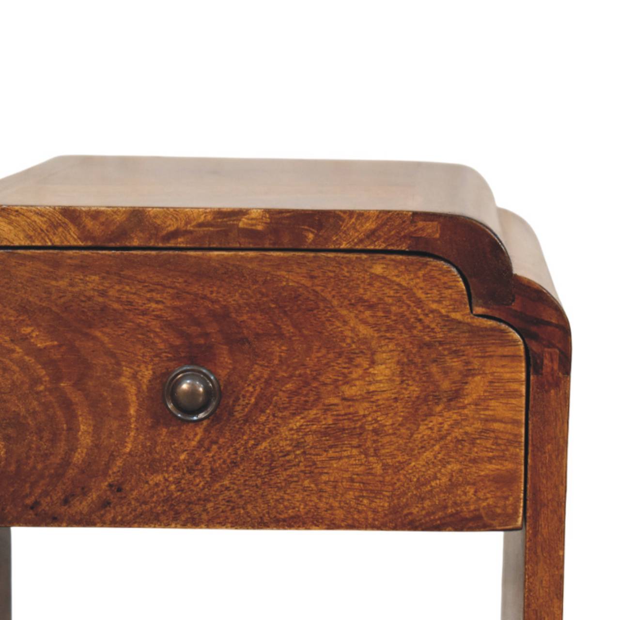 Newton Mini Chestnut Nightstand with a drawer and open shelf - Image 4