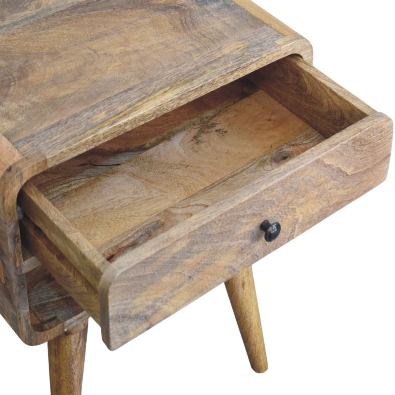 Avora Oak-ish Nightstand with Drawer and open slot - Image 7
